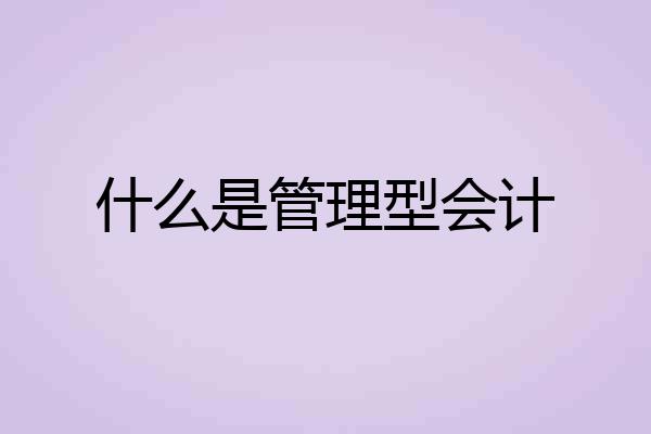 什么是管理型会计
