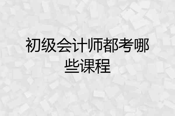 初级会计师都考哪些课程