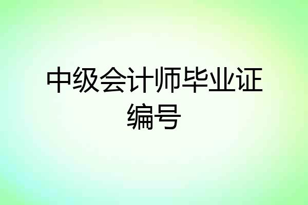 中级会计师毕业证编号