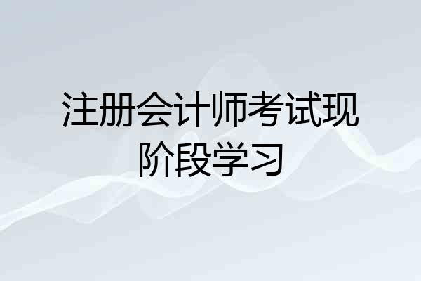 注册会计师考试现阶段学习