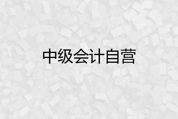中级会计自营
