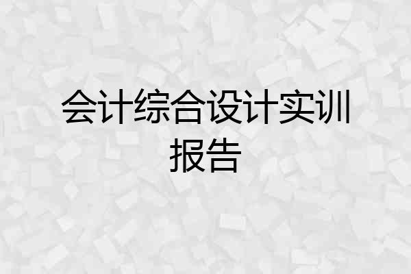 会计综合设计实训报告