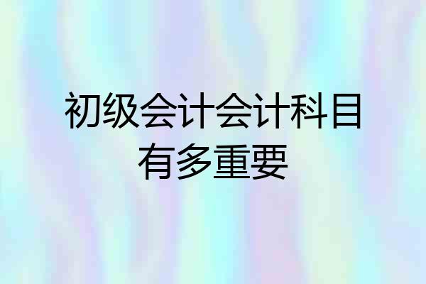 初级会计会计科目有多重要