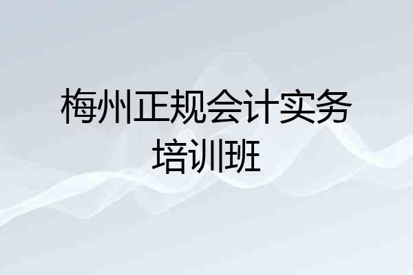 梅州正规会计实务培训班