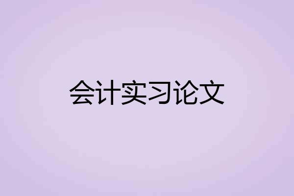 会计实习论文