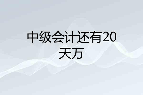 中级会计还有20天万