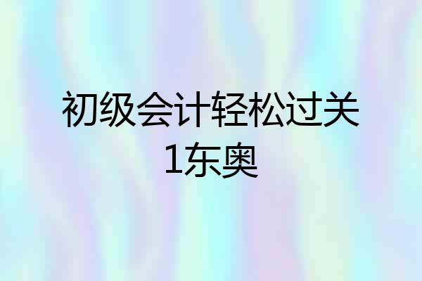 初级会计轻松过关1东奥