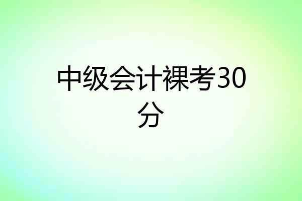 中级会计裸考30分