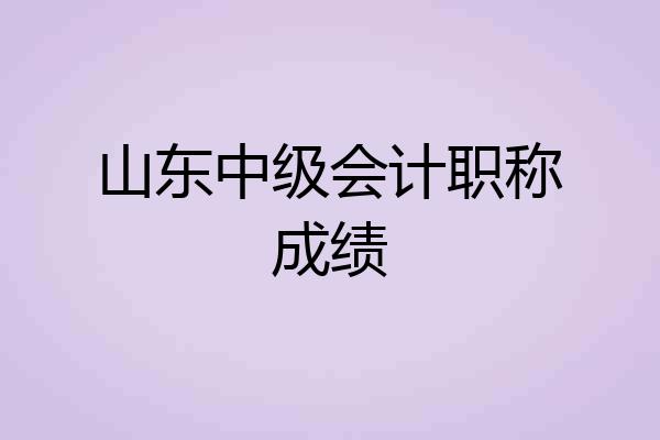 山东中级会计职称成绩