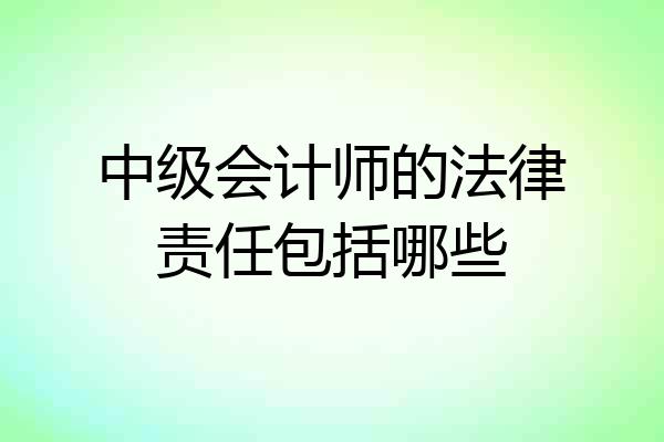 中级会计师的法律责任包括哪些