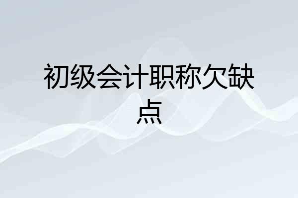 初级会计职称欠缺点