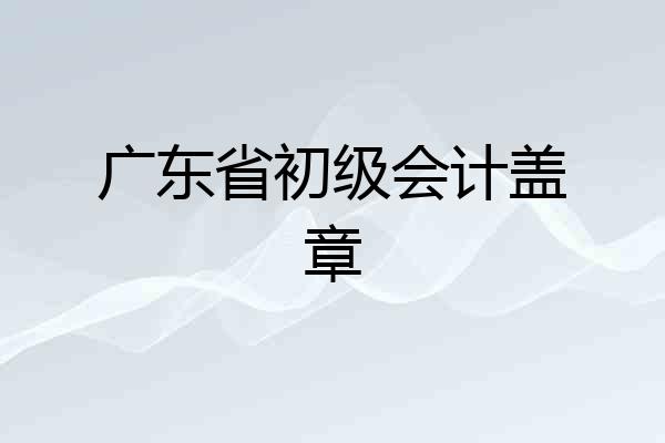 广东省初级会计盖章