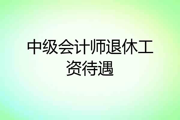 中级会计师退休工资待遇