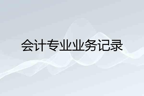 会计专业业务记录