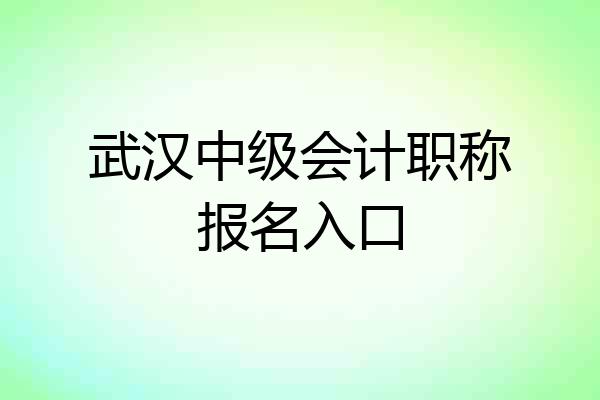 武汉中级会计职称报名入口