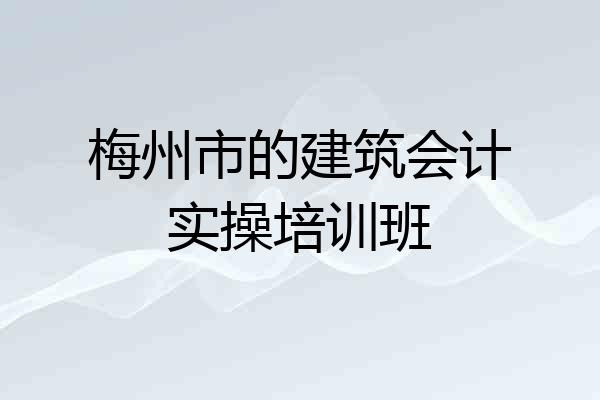 梅州市的建筑会计实操培训班