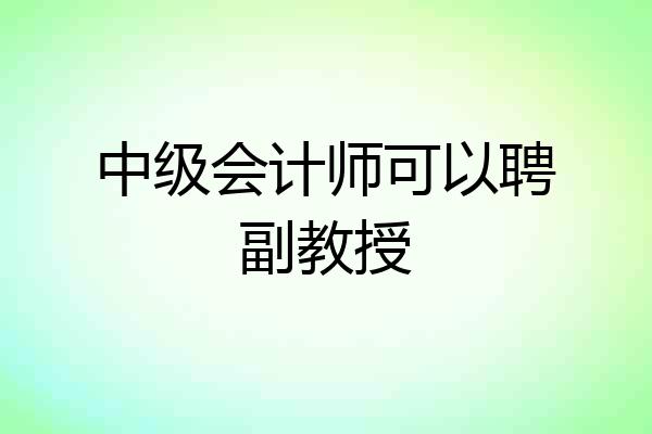 中级会计师可以聘副教授