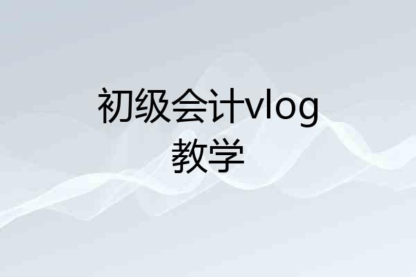初级会计vlog教学