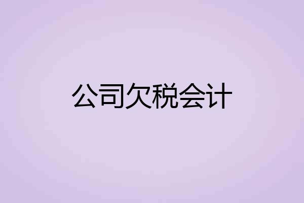 公司欠税会计