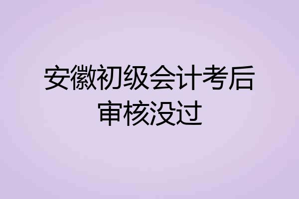 安徽初级会计考后审核没过