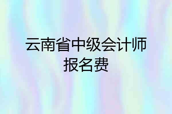 云南省中级会计师报名费