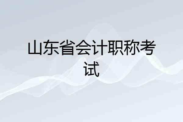 山东省会计职称考试