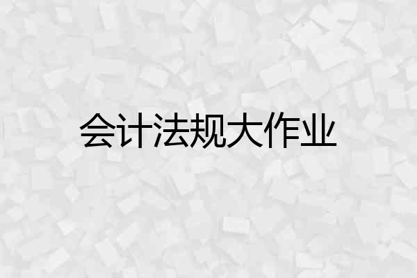 会计法规大作业