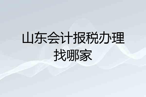 山东会计报税办理找哪家