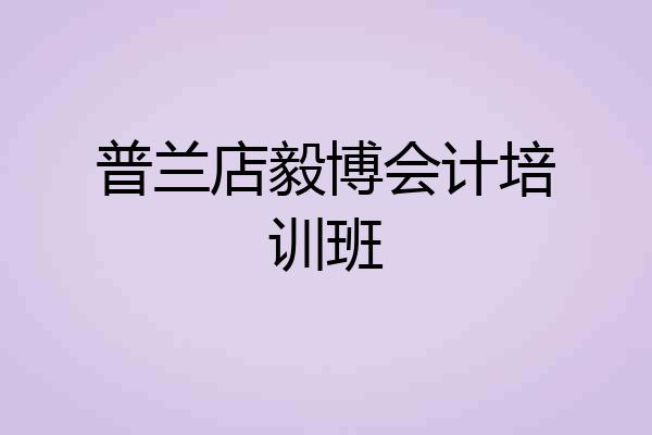普兰店毅博会计培训班