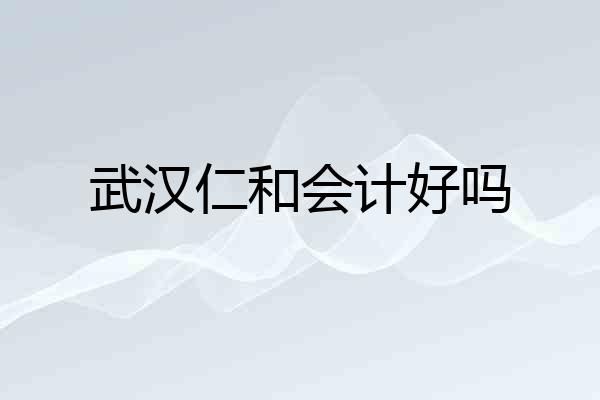 武汉仁和会计好吗