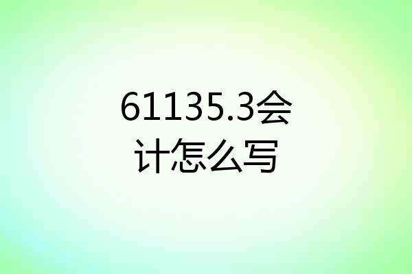 61135.3会计怎么写