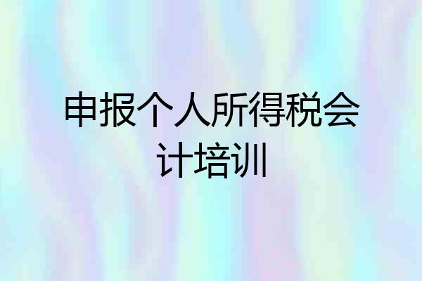 申报个人所得税会计培训