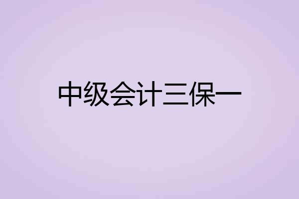 中级会计三保一
