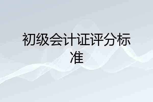 初级会计证评分标准