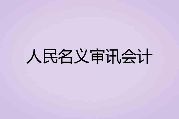 人民名义审讯会计