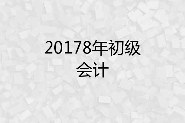 20178年初级会计