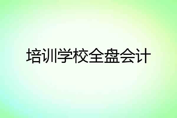 培训学校全盘会计