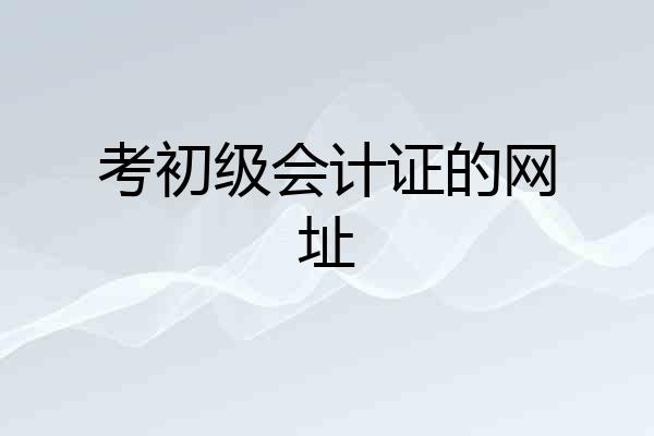考初级会计证的网址