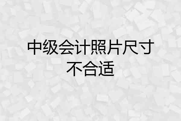 中级会计照片尺寸不合适