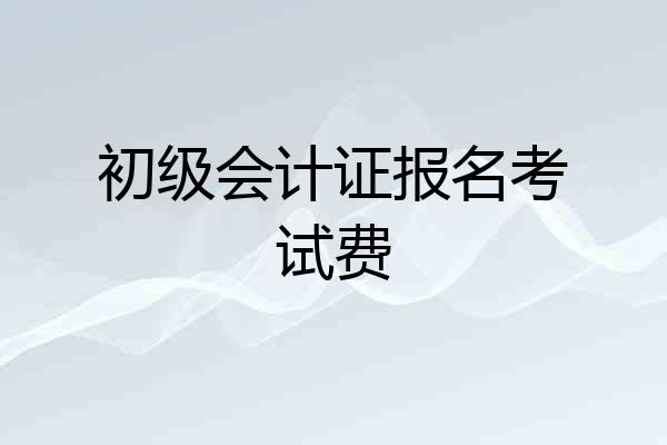 初级会计证报名考试费