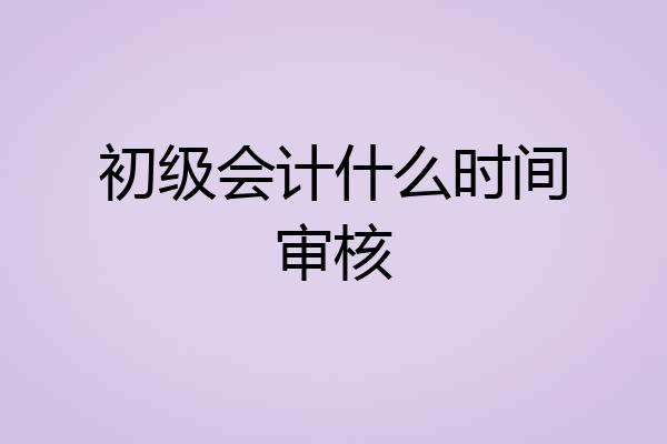 初级会计什么时间审核