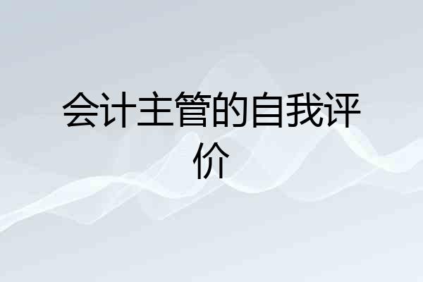 会计主管的自我评价