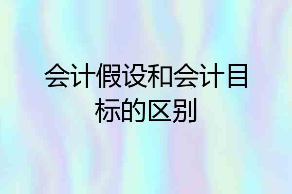 会计假设和会计目标的区别