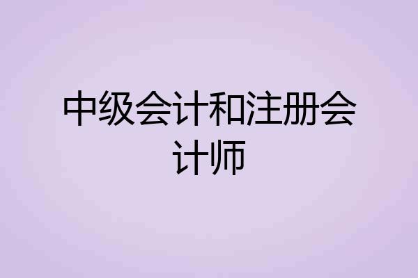 中级会计和注册会计师