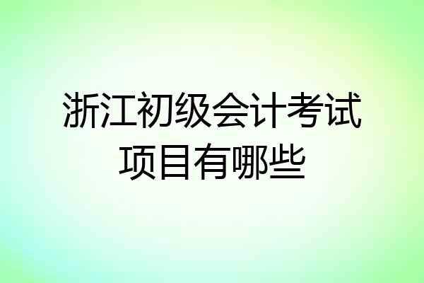 浙江初级会计考试项目有哪些