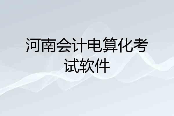 河南会计电算化考试软件