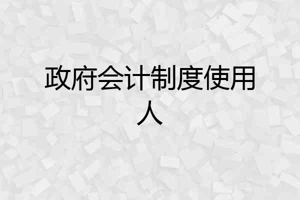 政府会计制度使用人