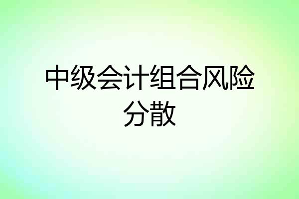 中级会计组合风险分散