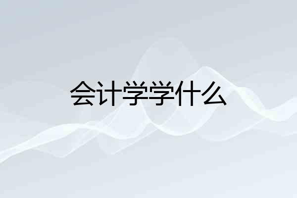 会计学学什么