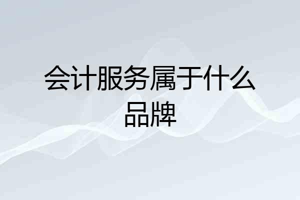 会计服务属于什么品牌